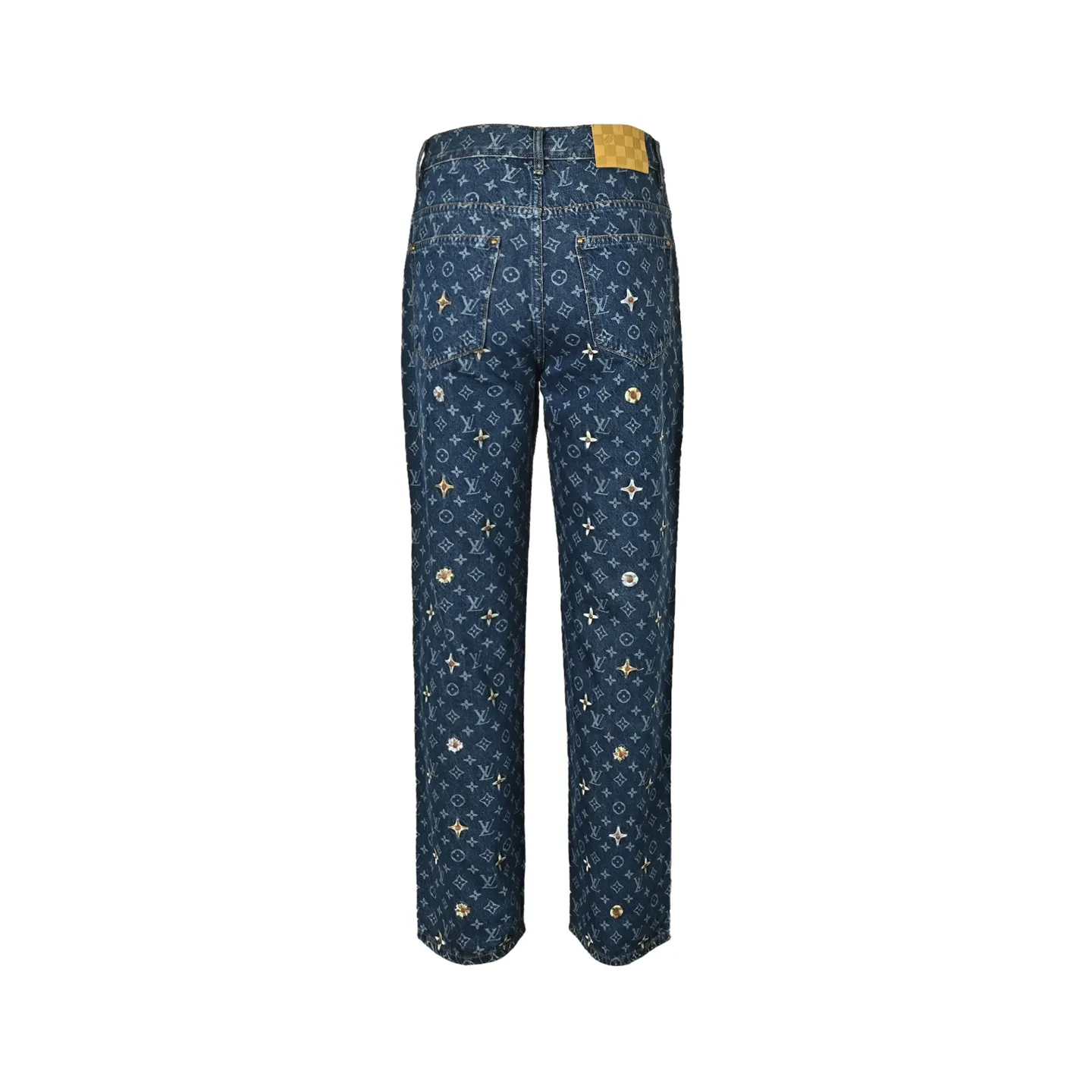 Louis Vuitton/Louis Vuitton all-over logo daisy embroidered jeans